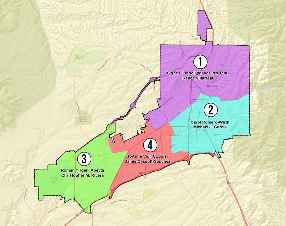 2021 Santa Fe City Council District Map